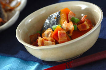 カボチャとベーコンの煮物