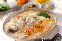 鶏肉のキムチ豆乳仕立て