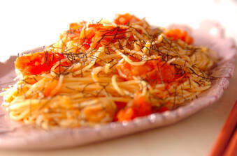 トマトとジャコのパスタ