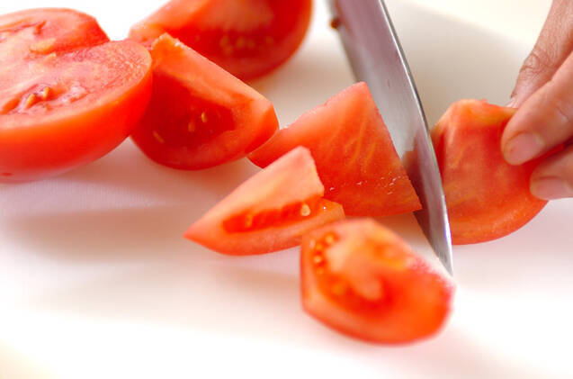 トマトとジャコのパスタの作り方の手順1