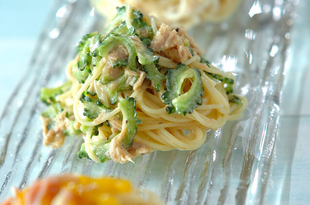 ゴーヤの卵冷製パスタ