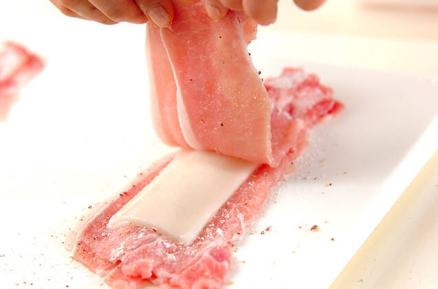 もち入りトンカツの作り方の手順1