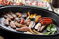 ホットプレート焼き肉の手巻き寿司