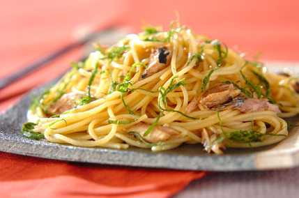 サンマの和風パスタ