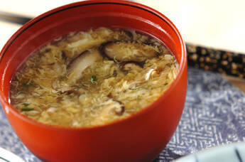 シイタケ・シメジのかき玉汁