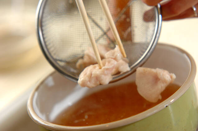 ささ身と豆腐のお吸い物の作り方の手順4