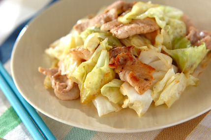 すぐ完成！豚肉とキャベツシンプル炒め