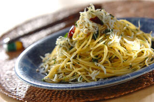 15分で完成！簡単ペペロンチーノ 大葉とシラスで