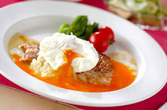 ポークソテーのネギゴマダレがけ