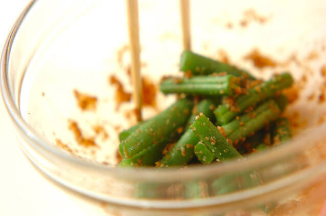 サヤインゲンのゴマ和えの作り方の手順2