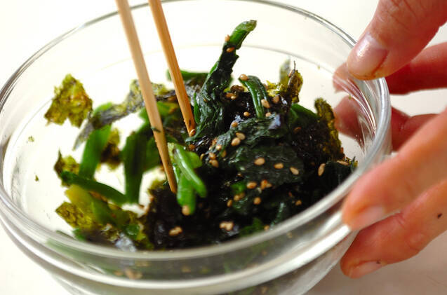 ホウレン草ののり和えの作り方の手順2