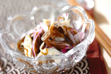 紫玉ネギのもずく和え