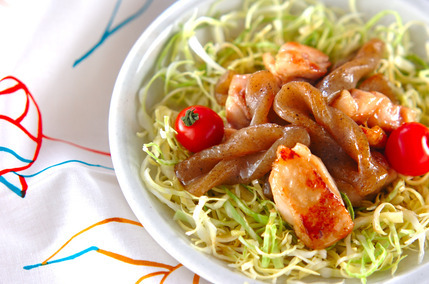 板コンと鶏肉の炒め煮