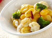 手作りニョッキのペペロンチーノ