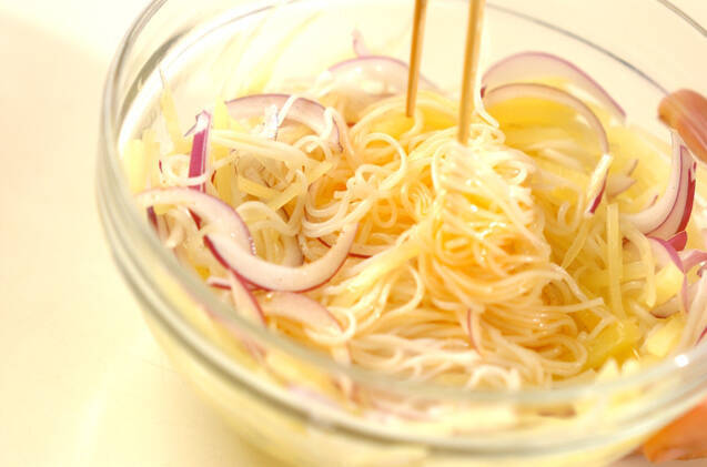 シャキシャキジャガ素麺の作り方の手順5