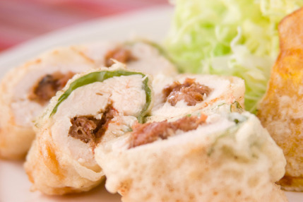 ささ身の梅肉はさみ揚げ