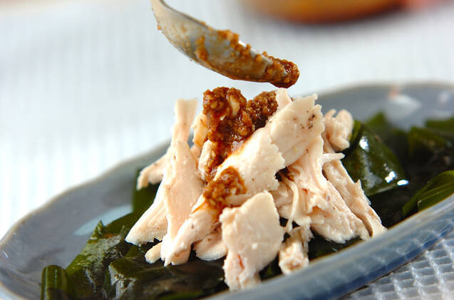 ささ身とワカメのゴマ和えの作り方の手順4