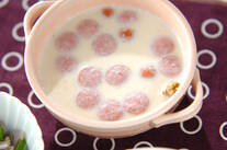 ソーセージとコーンのミルクスープ