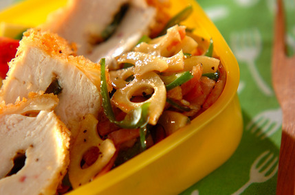 ベーコンとレンコンの洋風きんぴら