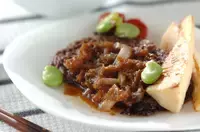 牛ひき肉でステーキ