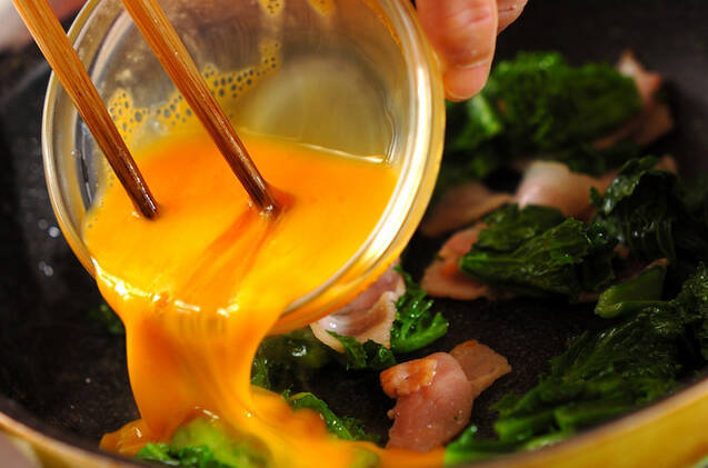 菜の花の卵炒めの作り方の手順2