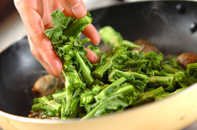 菜の花ボンゴレの作り方の手順4