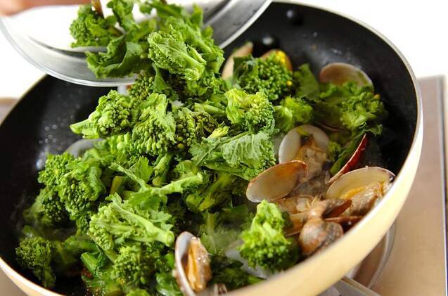 菜の花ボンゴレの作り方の手順5