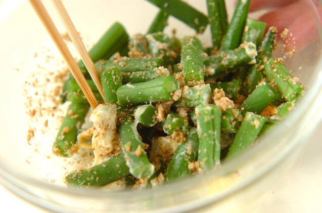 サヤインゲンのゴママヨ和えの作り方の手順2