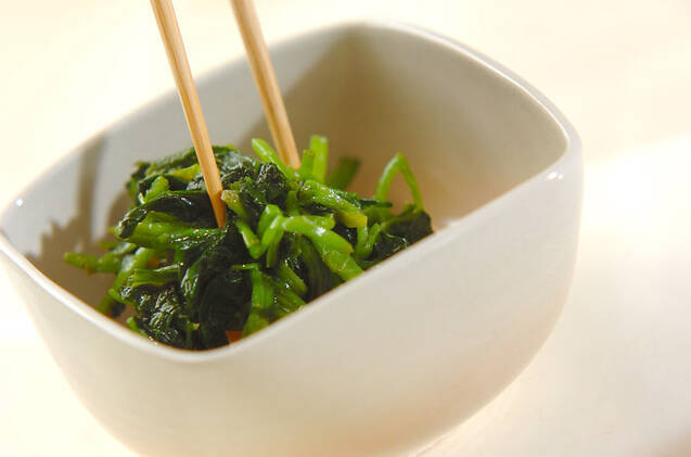 クレソンとホウレン草のからし和えの作り方の手順4