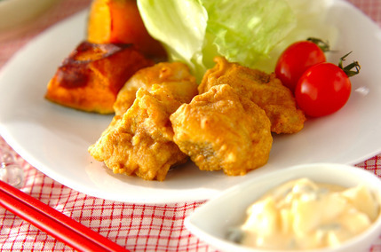 タラのカレー揚げタルタルソース添え