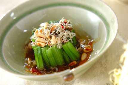 小松菜のネギ油がけ