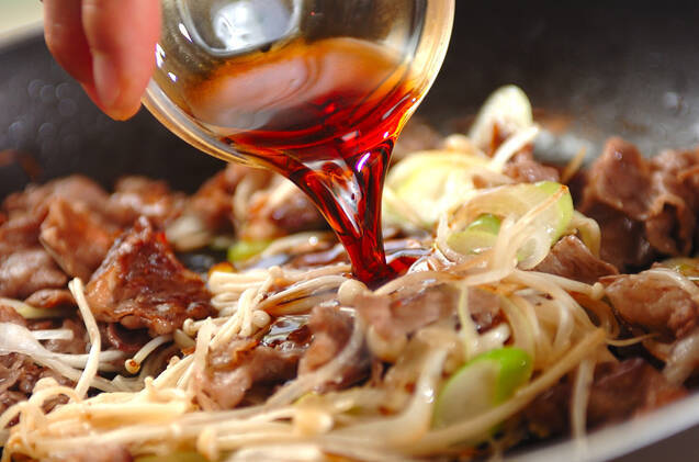 牛肉のすきやき風の作り方の手順2