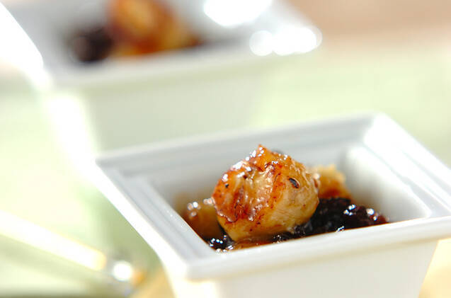 バナナとレーズンのビネガー炒め