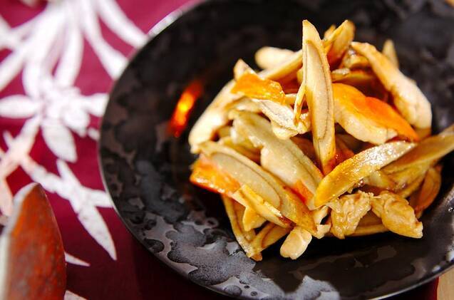 ゴボウの黒酢炒め