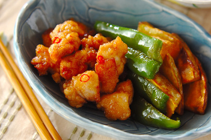 カボチャと鶏肉の揚げ浸し