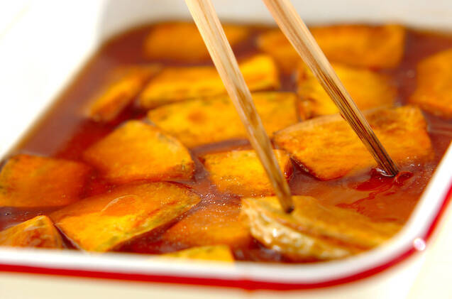 カボチャと鶏肉の揚げ浸しの作り方の手順5