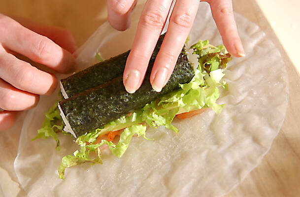 生春巻き風アジアン寿司の作り方の手順6