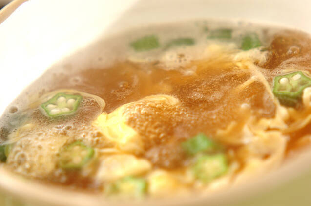 オクラ入りかきたま汁の作り方の手順5