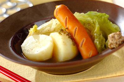 春野菜とソーセージのシンプル煮込みのレシピ 作り方 E レシピ 料理のプロが作る簡単レシピ