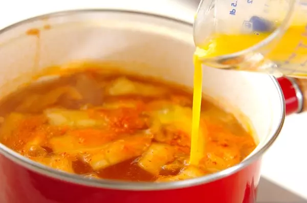 春雨キムチスープの作り方2