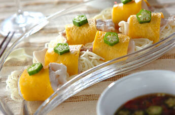 七夕の豚しゃぶ巻きトマトつけ麺