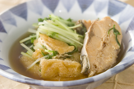 水菜と鮭缶のサッと煮
