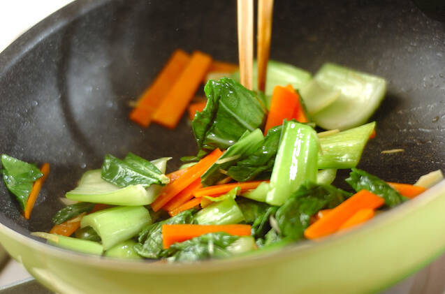 チンゲンサイのサッパリ炒めの作り方の手順4