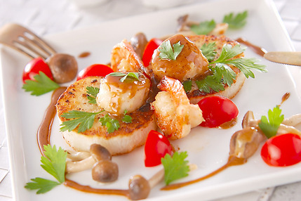 ホクホク長芋とエビ、ホタテのソテー