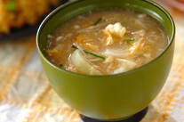 エノキのふんわり卵汁