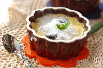 バナナとプルーンのプディング風