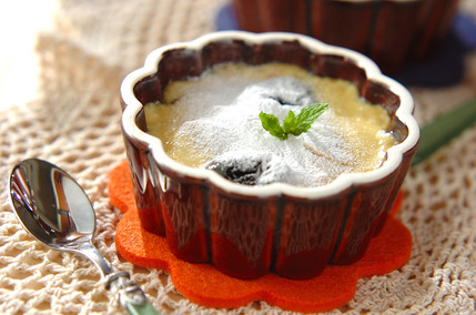 バナナとプルーンのプディング風