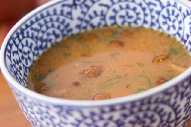 納豆と大葉のみそ汁