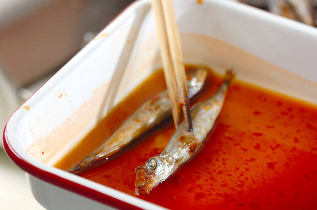 シシャモ豆板醤漬けの作り方の手順3