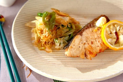 ブリのさっぱりバター焼き